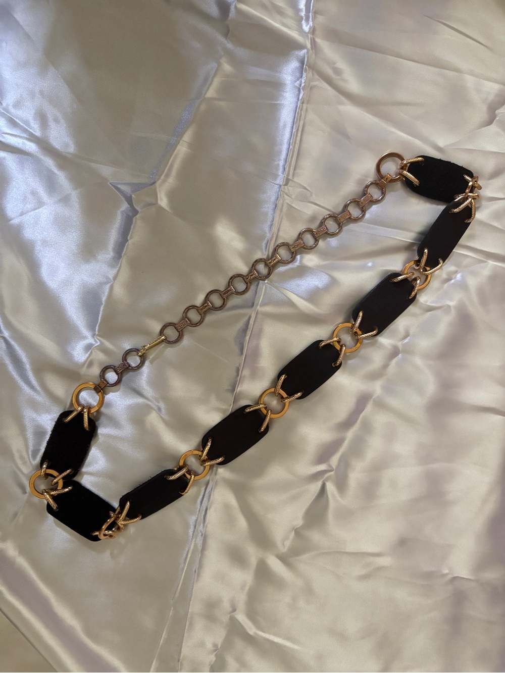 Black and Gold Chain-Link Women's Belt